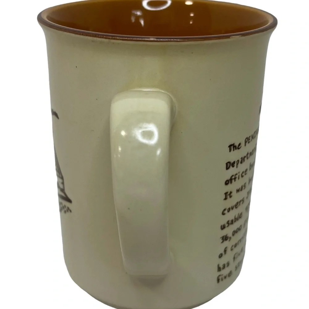 The Pentagon Collectible Stoneware Mug Cup Ceramic Vtg Brown Arlington Virginia